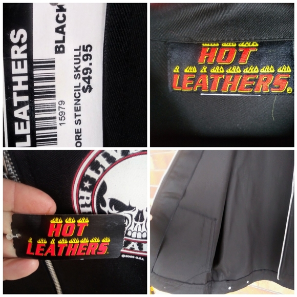 Hot Leathers Biker Jacket Ride Hardcore 3 Sizes - Picture 8 of 8